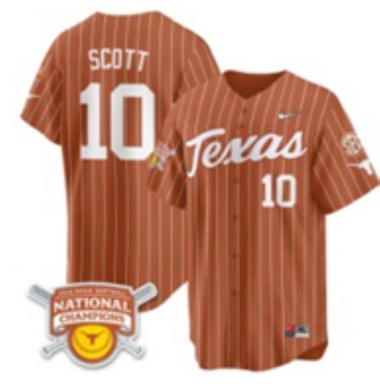 Men Texas Longhorns #10 Scott brown Nike joint Name NCAA 2025 Jersey style 25